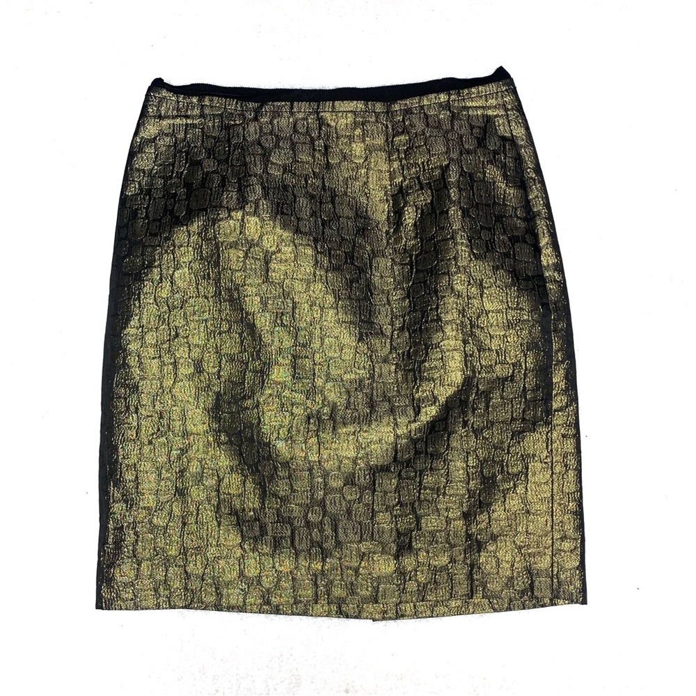 Ann Taylor LOFT Petite Gold and Black Skirt Size 0P